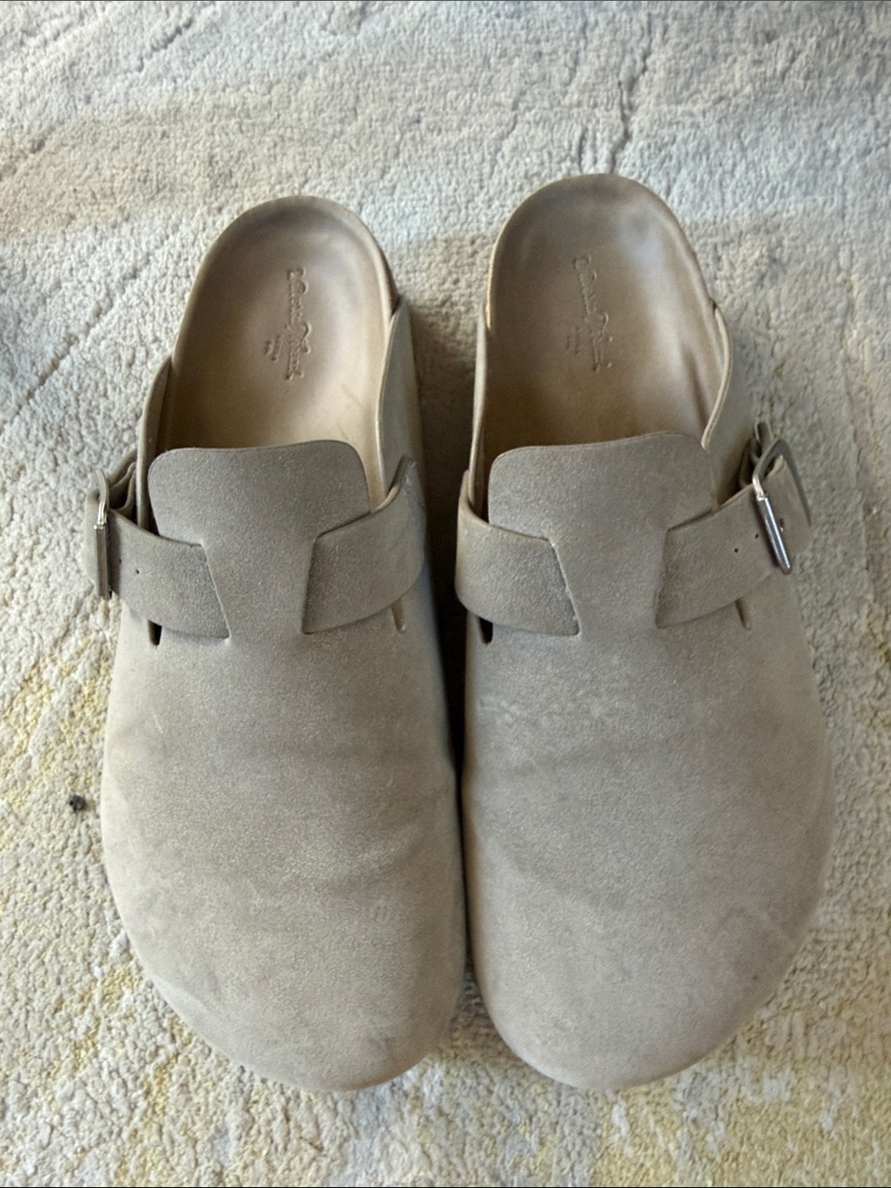 Men's Suede Slip-On Clog in Beige
